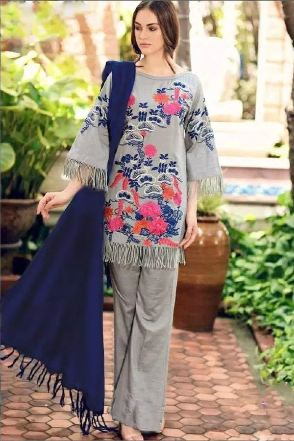Chrizma on Khaddar with woomble shawl 3ps